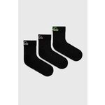 Nogavice Fila 3-pack ženske, črna barva, F6944 - črna. Visoke nogavice iz kolekcije Fila. Model izdelan iz elastičnega materiala. V kompletu so trije pari. Izjemno udobna tkanina z visoko vsebnostjo bombaža.