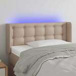 Vidaxl LED posteljno vzglavje kapučino 83x16x78/88 cm umetno usnje