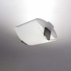 Bela stropna svetilka s steklenim senčnikom 33x30 cm Eva – Nice Lamps