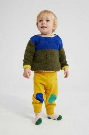 Pulover za dojenčka Bobo Choses zelena barva - zelena. Pulover za dojenčka iz kolekcije Bobo Choses. Model izdelan iz vzorčaste pletenine.
