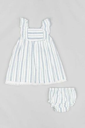 Otroška bombažna obleka zippy mornarsko modra barva - mornarsko modra. Obleka za dojenčke iz kolekcije zippy. Nabran model