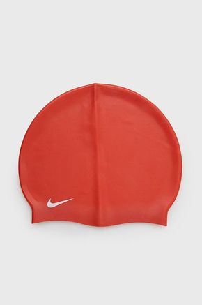 Nike plavajoča kapa - rdeča. Plavajoča kapa iz kolekcije Nike. Model narejen iz enobarvnega silikona.
