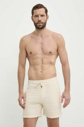 Bombažne kratke hlače OAS bež barva - bež. Kratke hlače iz kolekcije OAS. Model izdelan iz gladke tkanine. Visokokakovosten izdelek