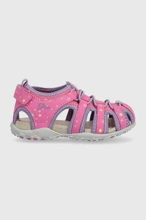 Otroški sandali Geox roza barva - roza. Otroški sandali iz kolekcije Geox. Model izdelan iz kombinacije tekstilnega materiala in ekološkega usnja.