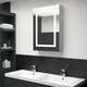 Vidaxl LED kopalniška omarica z ogledalom betonsko siva 50x13x70 cm