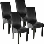 tectake 4 jedilni stoli z ergonomsko obliko sedežev Črna