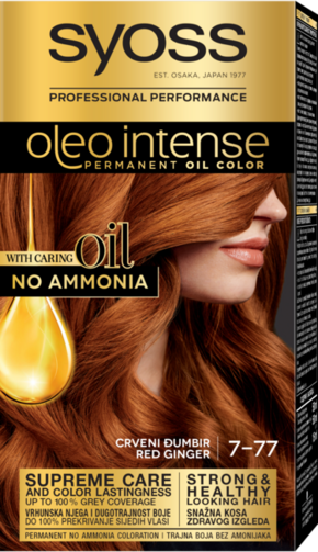 Syoss Oleo Intense Permanent Oil Color barva za lase za barvane lase 50 ml odtenek 7-77 Red Ginger