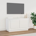 vidaXL TV omarica visok sijaj bela 80x35x45 cm inženirski les