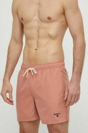 Kopalne kratke hlače Barbour roza barva - roza. Kopalne kratke hlače iz kolekcije Barbour. Model izdelan iz vzorčaste tkanine.