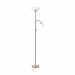 Siva stoječa svetilka s steklenim senčilom (višina 176,5 cm) UP 2 – EGLO