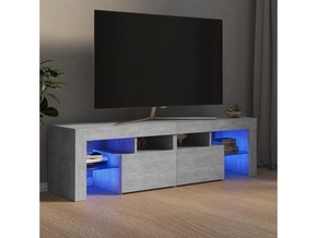 VIDAXL TV omarica z LED lučkami betonsko siva 140x36
