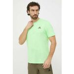 Bombažna kratka majica adidas moški, zelena barva - zelena. Kratka majica iz kolekcije adidas, izdelana iz mehke in udobne pletenine.