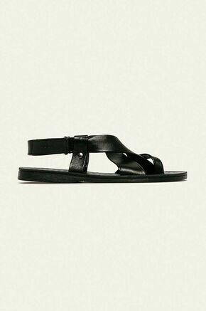 Wojas usnjeni sandali - črna. Sandali iz kolekcije Wojas. Model izdelan iz naravnega usnja.