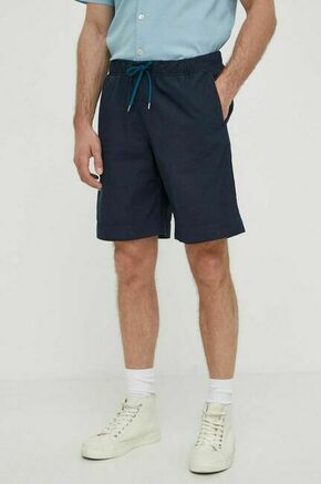 Bombažne kratke hlače PS Paul Smith mornarsko modra barva - mornarsko modra. Kratke hlače iz kolekcije PS Paul Smith. Model izdelan iz gladke tkanine. Model iz izjemno udobne bombažne tkanine