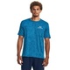 UA Rush Energy Print SS Shirt, Varsity Blue/White - S