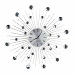 Northix Stenska ura s kristali, 50 cm - srebrna