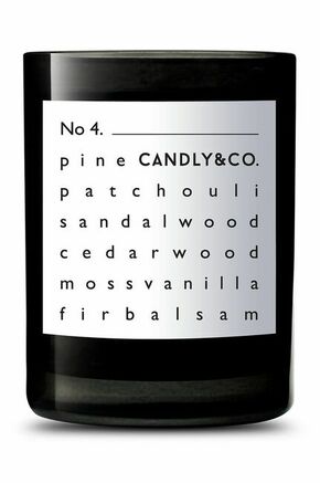 Candly dišeča sojina sveča No. 4 Pinia &amp; Paczuli - črna. Dišeča sveča iz kolekcije Candly. Model izdelan iz stekla.