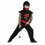 Unika pustni kostum, ninja rdeč zmaj, S (110 - 120 cm)