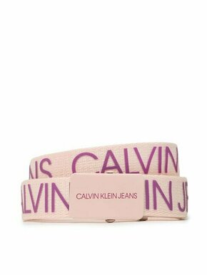 Calvin Klein Jeans Otroški pas Canvas Logo Belt IU0IU00125 Roza