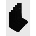 Nogavice BOSS moške, črna barva - črna. Visoke nogavice iz kolekcije BOSS. Model izdelan iz elastičnega, enobarvnega materiala. V kompletu so trije pari.