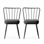 Antracitno sivi kovinski jedilni stoli v kompletu 2 ks Yildiz – Kalune Design