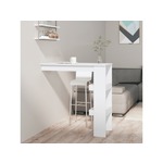 VIDAXL Stenska barska miza visok sijaj bela 102x45x103,5 cm