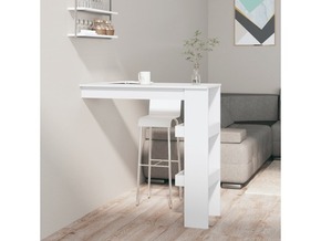 VIDAXL Stenska barska miza visok sijaj bela 102x45x103