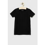 Otroški t-shirt Fila črna barva - črna. Otroški Kratka majica iz kolekcije Fila. Model izdelan iz tanke, elastične pletenine.