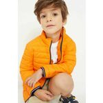 Otroška jakna Mayoral oranžna barva - oranžna. Otroška Jakna iz kolekcije Mayoral. Delno podloženi model izdelan iz prešitega materiala.