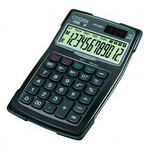 Citizen Kalkulator WR3000, črn, namizni z izračunom DDV, dvanajstmestni, vodoodporen, odporen na prah, samodejni izklop