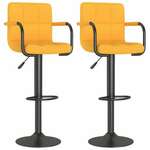 Vidaxl Barski stolčki 2 kosa gorčično rumeno blago
