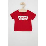 Otroški t-shirt Levi's rdeča barva - rdeča. Otroški T-shirt iz kolekcije Levi's. Model izdelan iz pletenine s potiskom.
