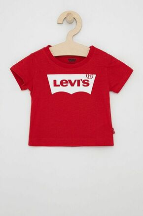 Otroški t-shirt Levi's rdeča barva - rdeča. Otroški T-shirt iz kolekcije Levi's. Model izdelan iz pletenine s potiskom.