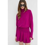 Obleka Pinko vijolična barva - vijolična. Obleka iz kolekcije Pinko. Model izdelan iz elastične pletenine. Material z visoko vsebnostjo viskoze je udoben, prijeten na otip in idealen za toplejše letne čase.