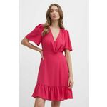 Obleka Morgan RANILA roza barva, RANILA - roza. Obleka iz kolekcije Morgan. Model izdelan iz enobarvne tkanine. Poliester zagotavlja večjo odpornost na gubanje.
