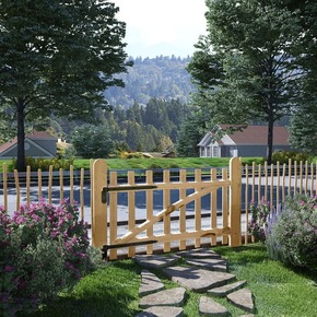 Greatstore Enojna vrata za ograjo leska 100x60 cm