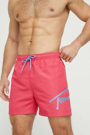 Kopalne kratke hlače Tommy Jeans roza barva - roza. Kopalne kratke hlače iz kolekcije Tommy Jeans. Model izdelan iz lahkega blaga. Izjemno udoben material