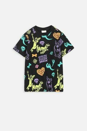 Otroška bombažna kratka majica Coccodrillo x Scooby Doo črna barva - črna. Otroška kratka majica iz kolekcije Coccodrillo