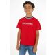 Otroška kratka majica Tommy Hilfiger rdeča barva - rdeča. Otroške kratka majica iz kolekcije Tommy Hilfiger. Model izdelan iz tanke, rahlo elastične pletenine.