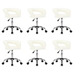 Jedilni stoli 6 kosov belo umetno usnje