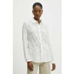 Bombažna srajca Answear Lab ženska, bela barva - bela. Srajca iz kolekcije Answear Lab, izdelana iz enobarvnega materiala. Model iz izjemno udobne bombažne tkanine.