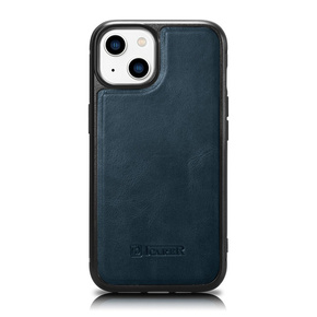 ICARER leather oil wax genuine leather case za iPhone 14 (združljiv z magsafe) modra (wmi14220717-bu)