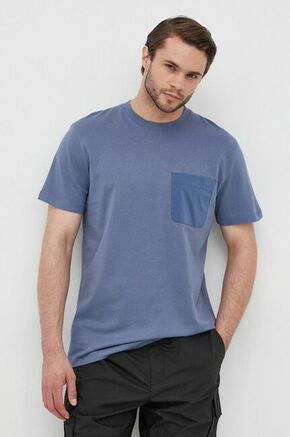 Bombažen t-shirt Selected Homme Homme - modra. Ohlapen T-shirt iz kolekcije Selected Homme Homme. Model izdelan iz tanke