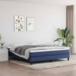 Greatstore Box spring postelja z vzmetnico modra 180x200 cm blago