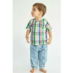 Otroške bombažne hlače Bobo Choses - modra. Hlače za dojenčka iz kolekcije Bobo Choses. Model izdelan iz vzorčaste tkanine. Bombažen, udoben material.