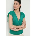 Morgan bluza ženska, zelena barva - zelena. Bluza iz kolekcije Morgan, izdelana iz finega pletenega materiala. Model iz izjemno udobnega materiala z visoko vsebnostjo viskoze.
