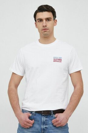 Bombažna kratka majica Guess bela barva - bela. Kratka majica iz kolekcije Guess. Model izdelan iz tanke