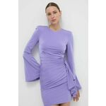 Obleka Silvian Heach vijolična barva - vijolična. Obleka iz kolekcije Silvian Heach. Model izdelan iz tanke, zelo elastične pletenine. Zaradi vsebnosti poliestra je tkanina bolj odporna na gubanje.