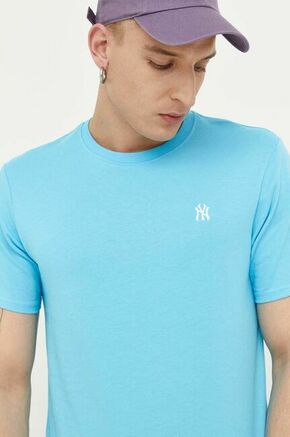 Bombažna kratka majica 47brand MLB New York Yankees - modra. Kratka majica iz kolekcije 47brand