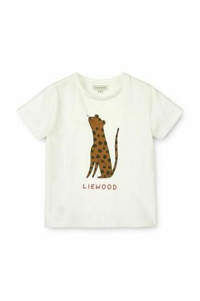 Otroška bombažna kratka majica Liewood Apia Placement Shortsleeve T-shirt bež barva - bež. Otroška kratka majica iz kolekcije Liewood. Model izdelan iz tanke